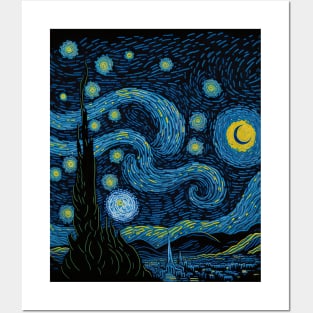 Van Gogh-Inspired Starry Night Posters and Art